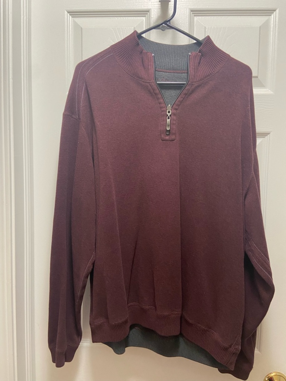Men's Tommy Bahama Quarter-Zip Sweater Pullover - Burgundy Sz XL?